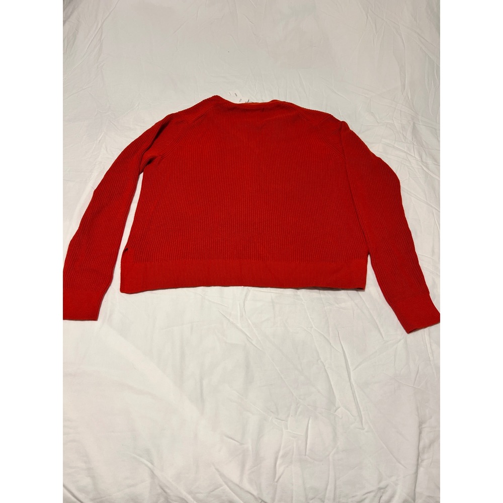 Banana Republic Womens Red Ribbed Henley Knit V-Neck Sweater Size M NWT 782265